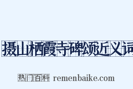 摄山栖霞寺碑颂近义词是什么意思的图片